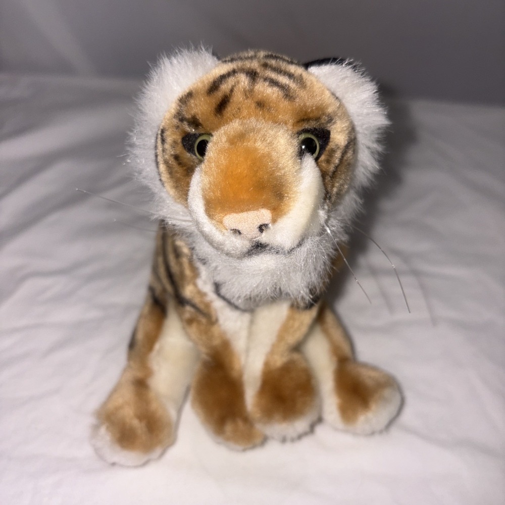 Six Flags Safari Hara the Tiger 8in Plush Stuffed Animal Toy Orange Black